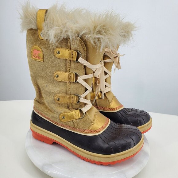 Sorel Tofino Women's Lace Up Faux Fur Cold Weather Winter Snow Boots Size 5 - Picture 1 of 12